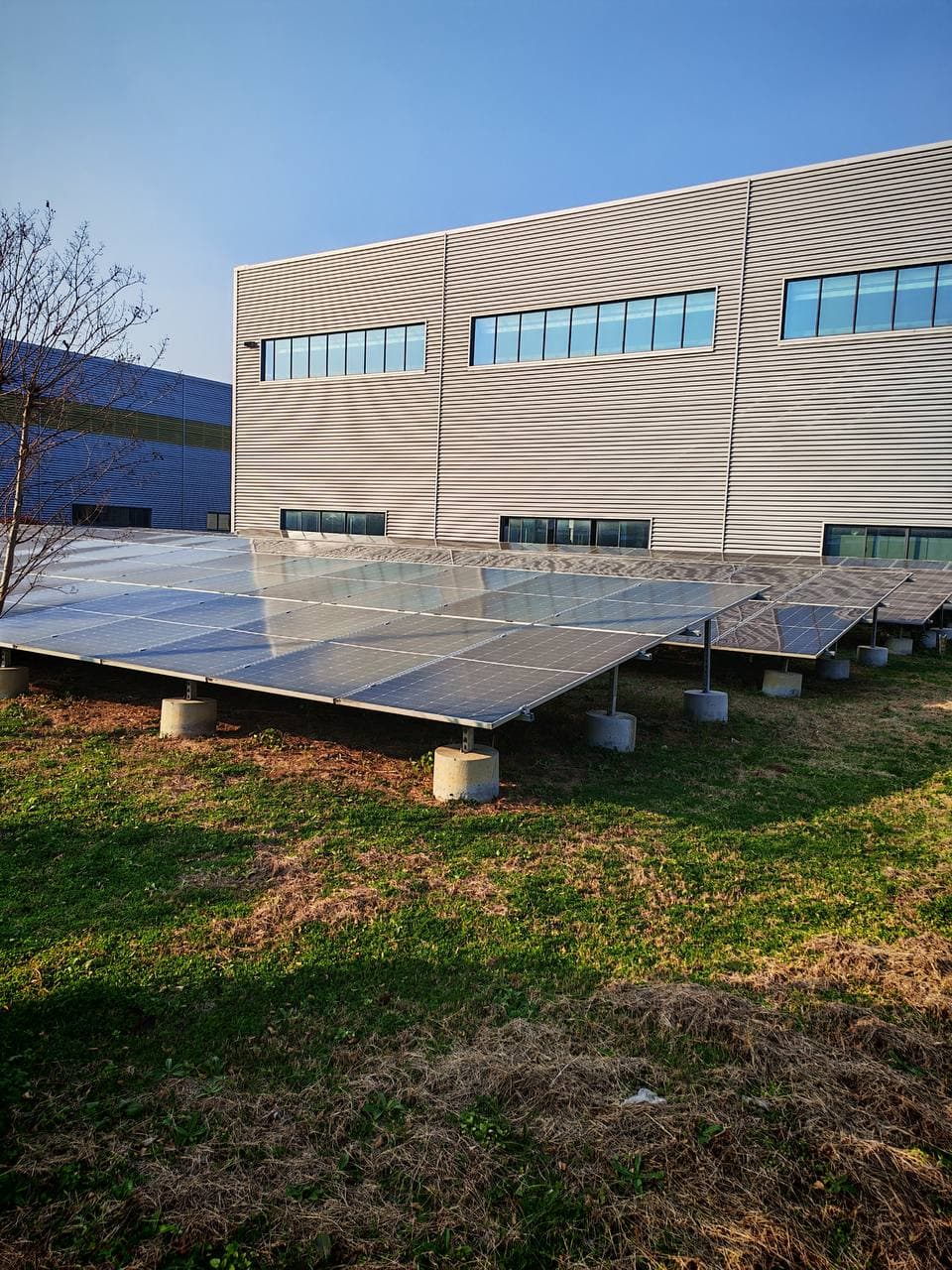Commercial solar panel installation