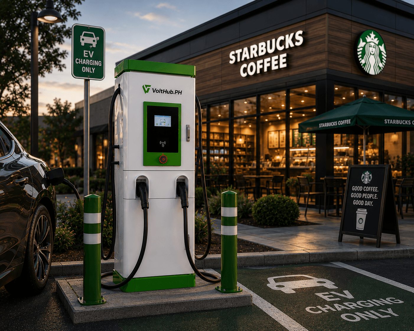 DC EV Charger Dual Gun 60kW/120kW at commercial charging site